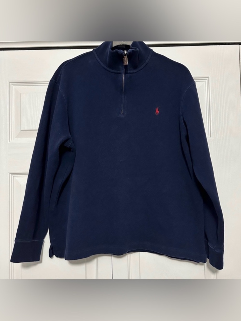 Polo Ralph Lauren‎ Men’s Cotton Quarter-Zip Pullover 1/4 Zip in Navy GUC